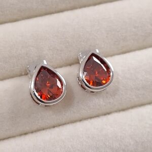 Pear shape Rubies  stud earrings